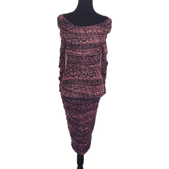 Catherine Malandrino NWT $325 Mauve Print Bateau Soft Jersey Dress, Size S (4-6) - Picture 4 of 7